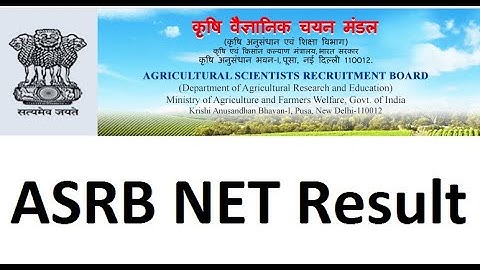 ASRB RESULT | NET, ARS, STO | ASRB NET | ARS RESULT | ICAR