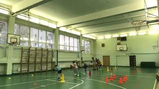 Тренировка по баскетболу для детей начального уровня подготовки.