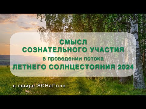 Видео: Смысл сознательного участия в проведении потока летнего Солнцестояния 2024