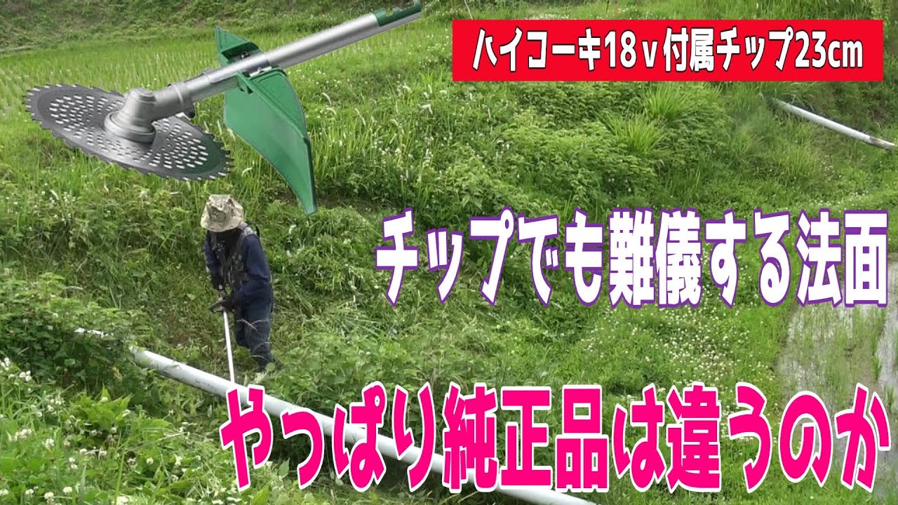 エンジン式では超久しぶりのチップで草刈りです。相変わらずの下手っ
