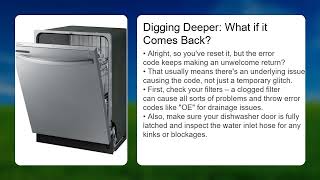 Samsung Dishwasher Error Code Reset Guide