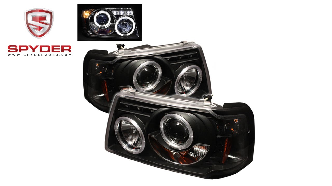 Spyder - Ford Ranger 01-11 1PC Projector Headlights - LED Halo - Black