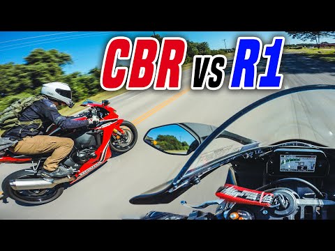 Yamaha R1 vs Honda CBR1000RR - 160mph+ RACE!!