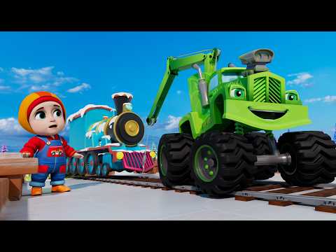 Train Rescue Song | Tow Truck Saves The Train | Nursery Rhymes - Go Supar Trucks