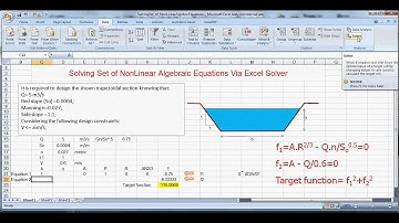 Solving Nonlinear Set of Equations in Computational Hydraulics Via Excel- (Arabic)