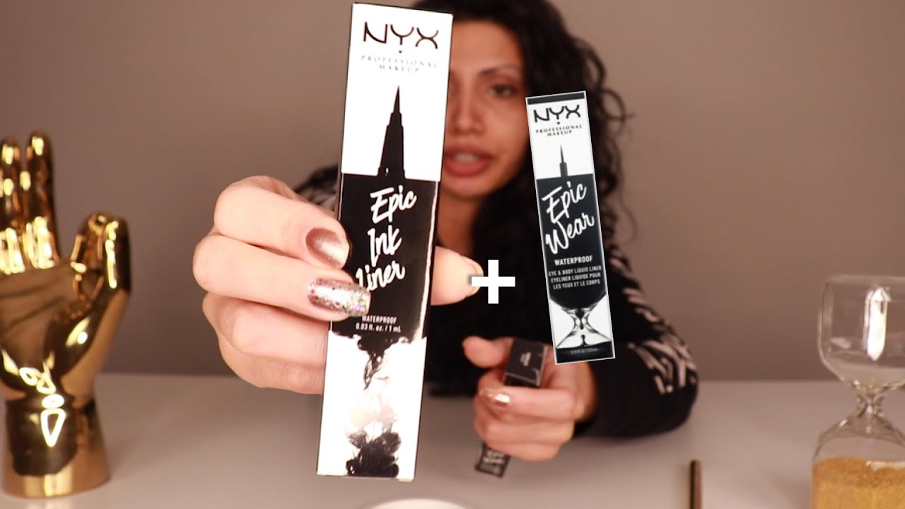NYX Liquid Liners Review - Epic Liner & Epic Wear Try On - YouTube | Eyeliner