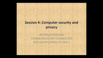 Computer security and privacy