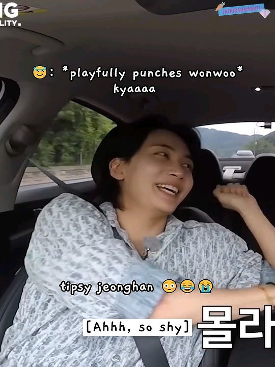 tipsy jeonghan got shy and hit wonwoo playfully after he say I love you to him 😳😂😭 #GOING_SVT