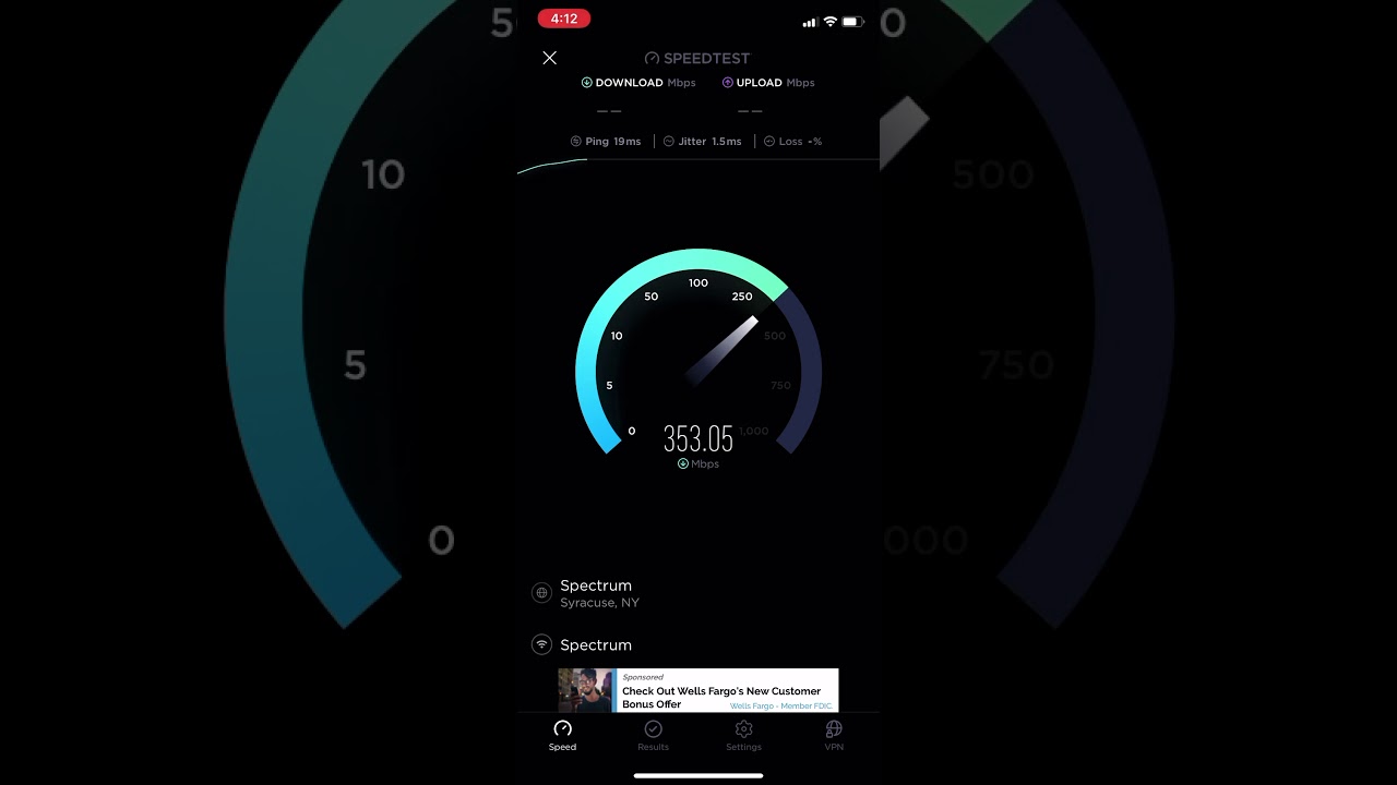 speed test spectrum ookla