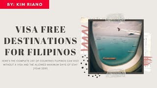 Visa Free Countries for Filipinos (2019)