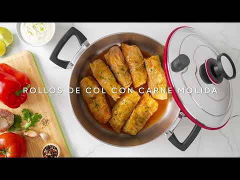 Rolls de repollo relleno de carne magra