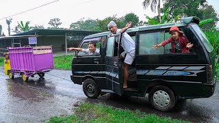 HUJAN' NARIK MOBIL ANGKOTNYA RAMA PAKE TRUK, MOGOK DITENGAH JALAN