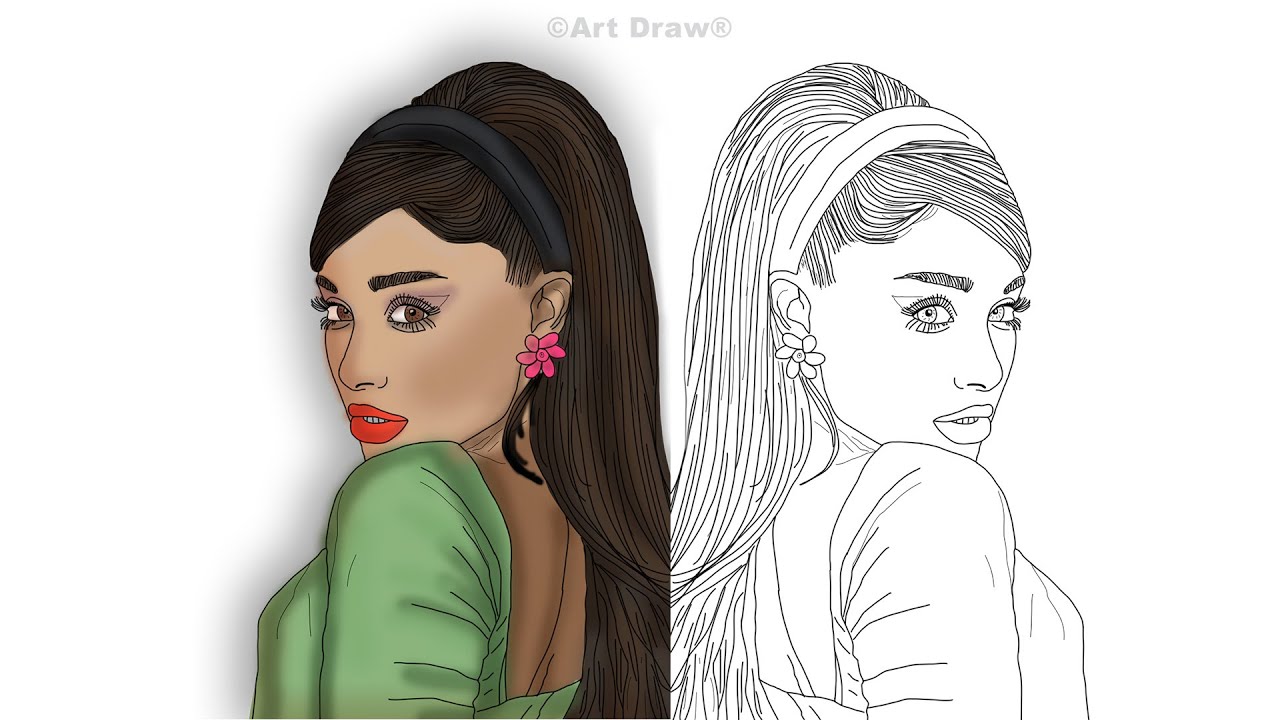 How to draw easy Ariana Grande#ArianaGrande.