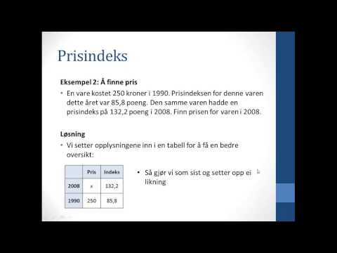Video: Prisindex. Prisindexformel