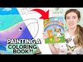 Professional artist paints childrens coloring book