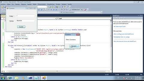 Guardar registros Base de Datos MySql y Visual Basic ElectroSistem