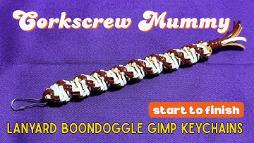 How to Start the Mummy Corkscrew Gimp Stitch for Lanyard, Boondoggle, Scoubidou Keychains 