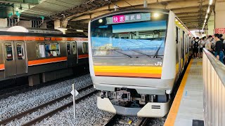 南武線E233系N27編成　快速立川行き　府中本町駅発車