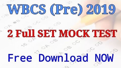 WBCS Preliminary 2019 Mock Test