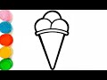How to Color a Cute Ice Cream Cone! 🍦✨ | Ice Cream Coloring for Kids