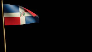 Copyright free, animation of Dominican Republic world flag.