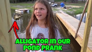 Alligator In Our Pond Prank! Feeding The Cute Baby Turtles!