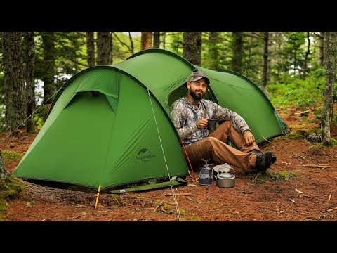 Solo Camping In The Rain With Tent