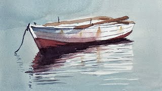 Relaxing Watercolor Painting - An Old Boat