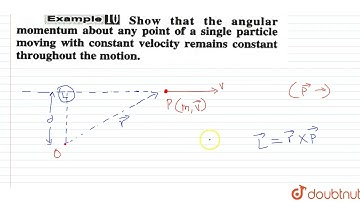 Show that the angular momentum about any point of a single particle moving with constant velocit...