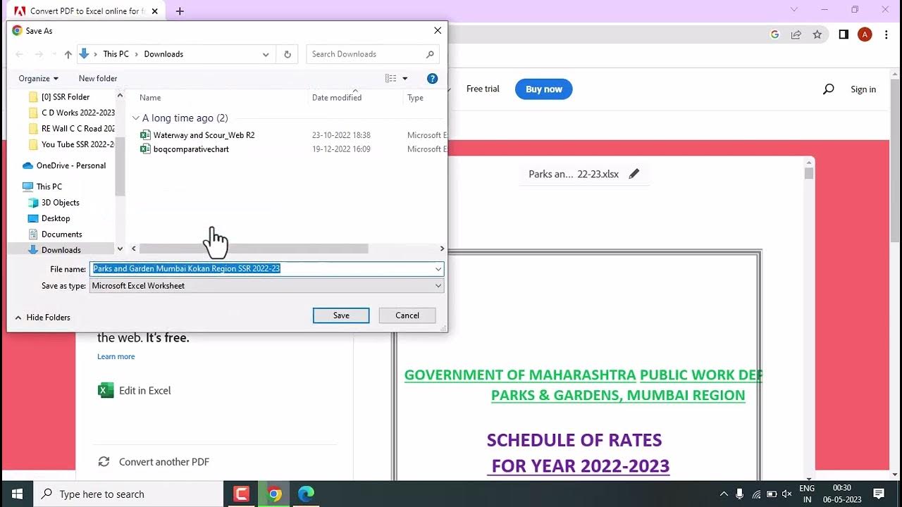 Pdf to excel pwd ssr parks and garden 2022 2023 mumbai region online
