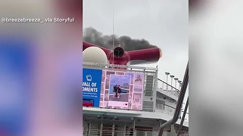 Fire broke out aboard the Carnival Freedom in the Bahamas
