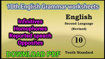10th English grammar worksheets | 10th English examination grammar @learneasilyhub