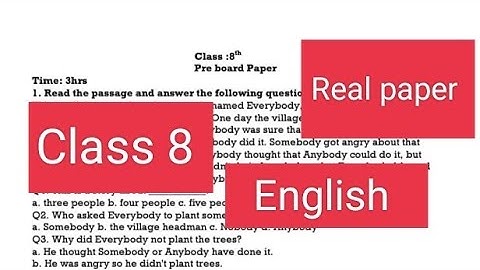 English Sample Paper  Board Class 8 #pseb #solved #class8 #english