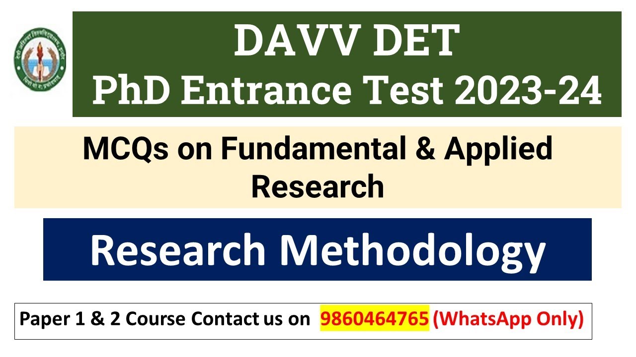 phd entrance exam davv 2023