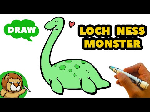 How to Draw Loch Ness Monster - Plesiosaur - Easy Beginners
