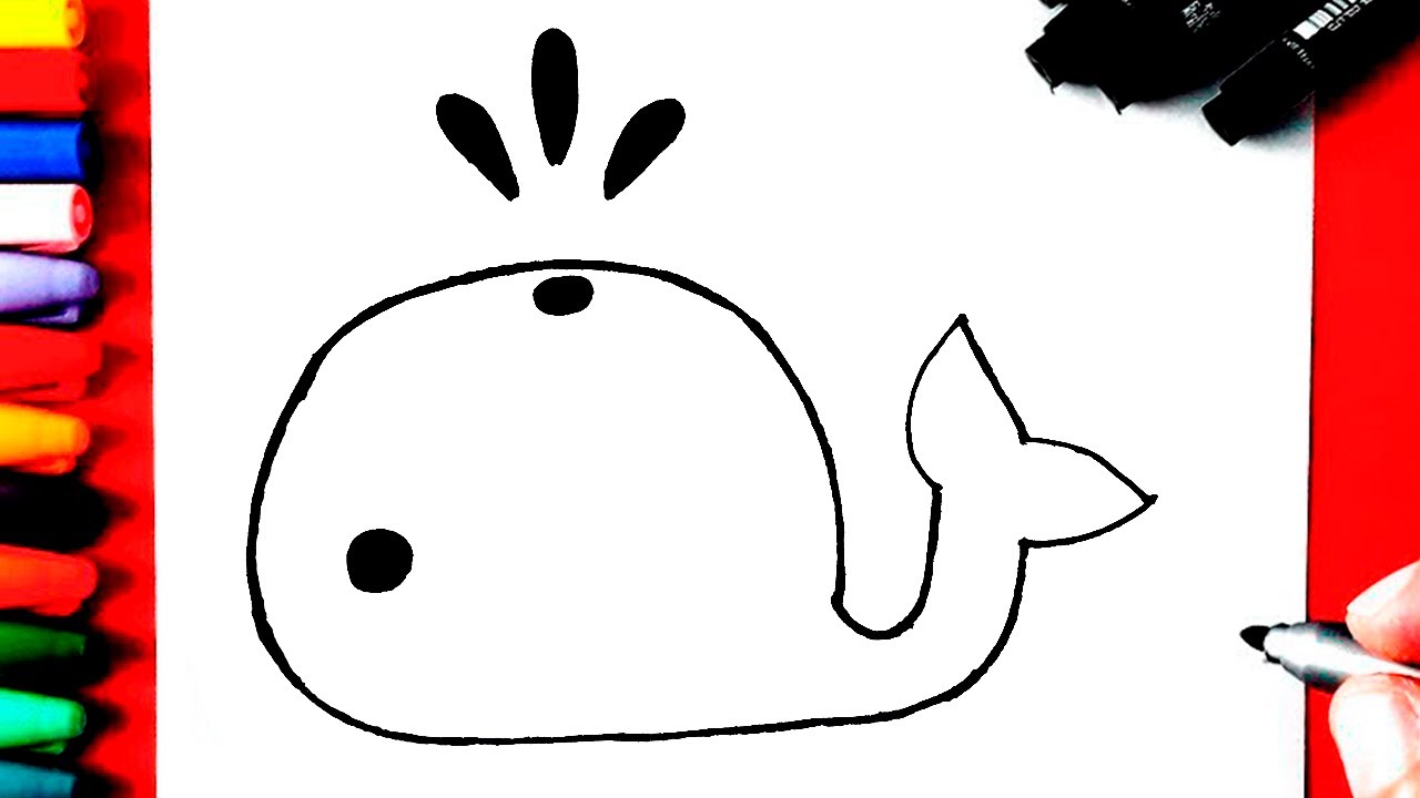 COMO DIBUJAR UNA BALLENA SIMPLE Y FÁCIL, - YouTube