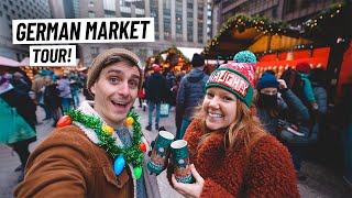 We Found a REAL German Christmas Market.. IN CHICAGO!? Amazing Raclette, German Sausages & MORE!