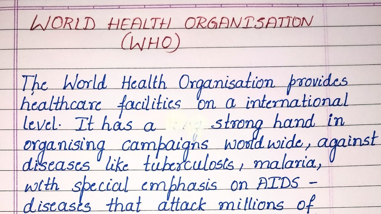 write an essay on world health organisation