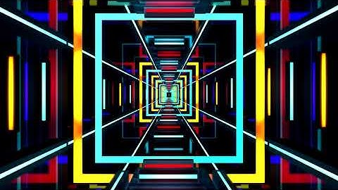 Abstract Neon Animated Futuristic Space Sci-fi Tunnel VJ Loop Motion background - free VJ Loops