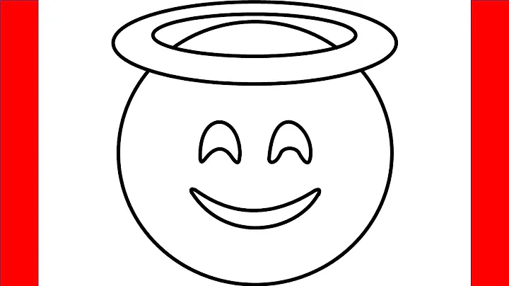 How To Draw Smiling Face With Halo Emoji - Step By Step Drawing
