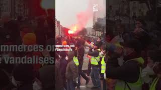 Retraites : à Rennes, une Tesla incendiée par les manifestants