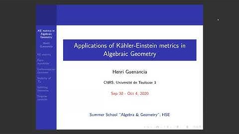 Henri Guenancia. Application of Kähler-Einstein metrics in Algebraic Geometry I