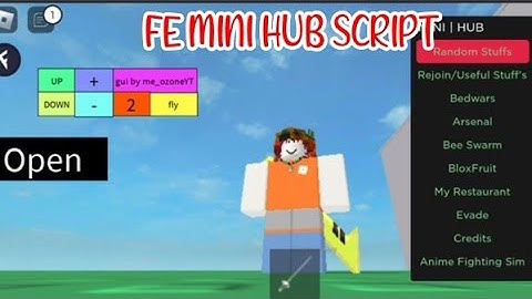 ROBLOX FE MINI HUB SCRIPT using FLUXUS EXECUTOR played at Fencing game - see script on comments