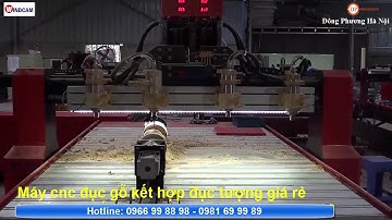 Máy đục gỗ 3d kết hợp trục xoay để đục tượng