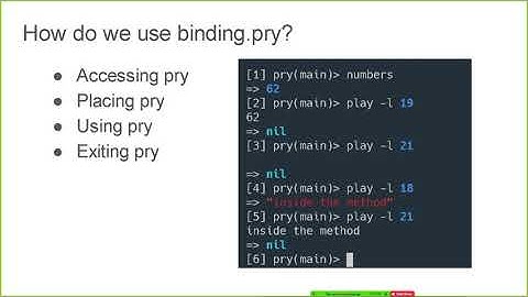 binding.pry workshop