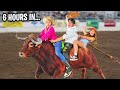 LAST TO FALL OFF MECHANICAL BULL WINS $10,000 |Elliana Walmsley