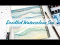 Super Simple Doodled Sea Painting | A Calming Watercolour Project!