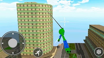 Flying Stickman Rope Hero: Flying Hero: Crime City - Gameplay Android, iOS