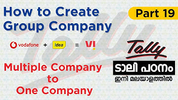 How to Create Group Company in Tally ERP.9 | Multiple Company to One Company in Tally | Malayalam