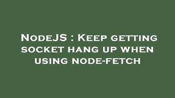 NodeJS : Keep getting socket hang up when using node-fetch